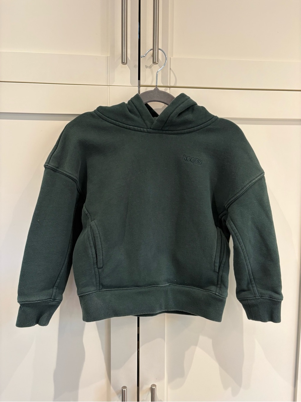 ROOTS 5T Hoodie Pullover Sweatshirt Dark Green
